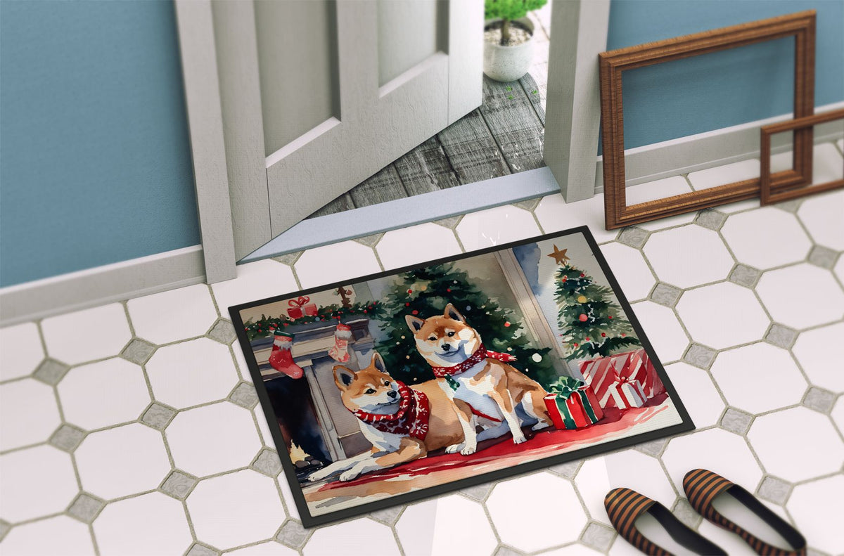 Shiba Inu Cozy Christmas Entryway Doormat