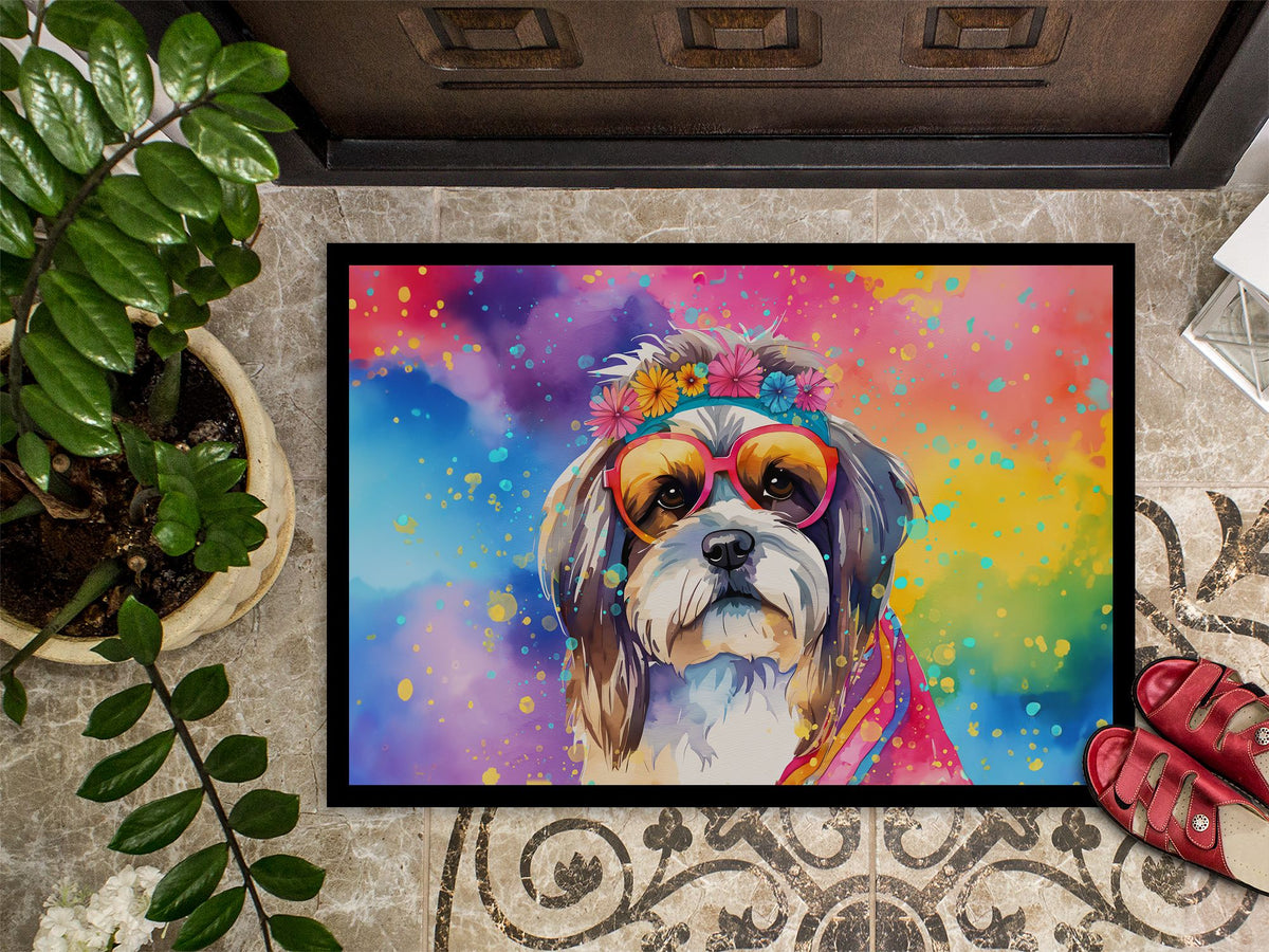Shih Tzu Hippie Dawg Artwork Doormat