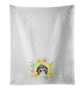 Silver and White Shih Tzu Easter Kitchen Towels
