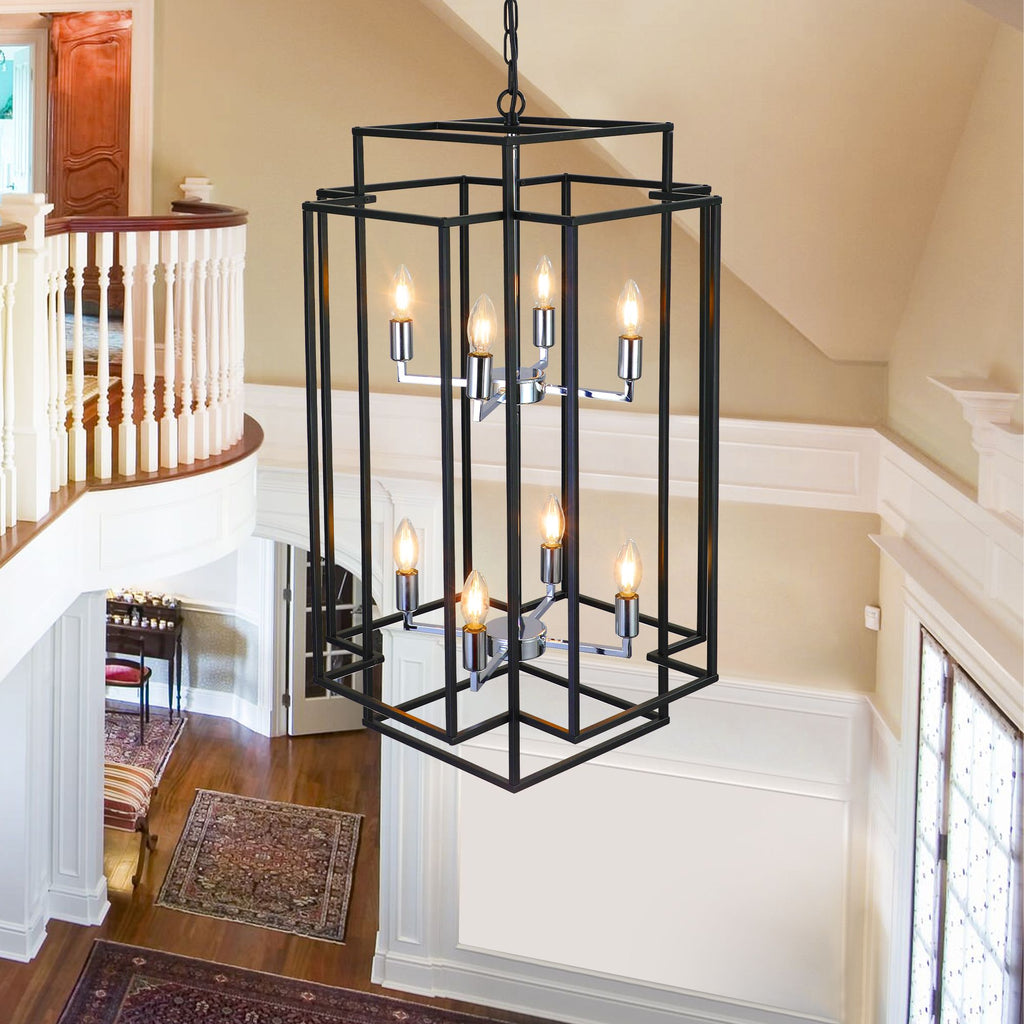 Adjustable Boom Foyer Pendant Light – 60-, everyday Metal Frame, E12 Sockets