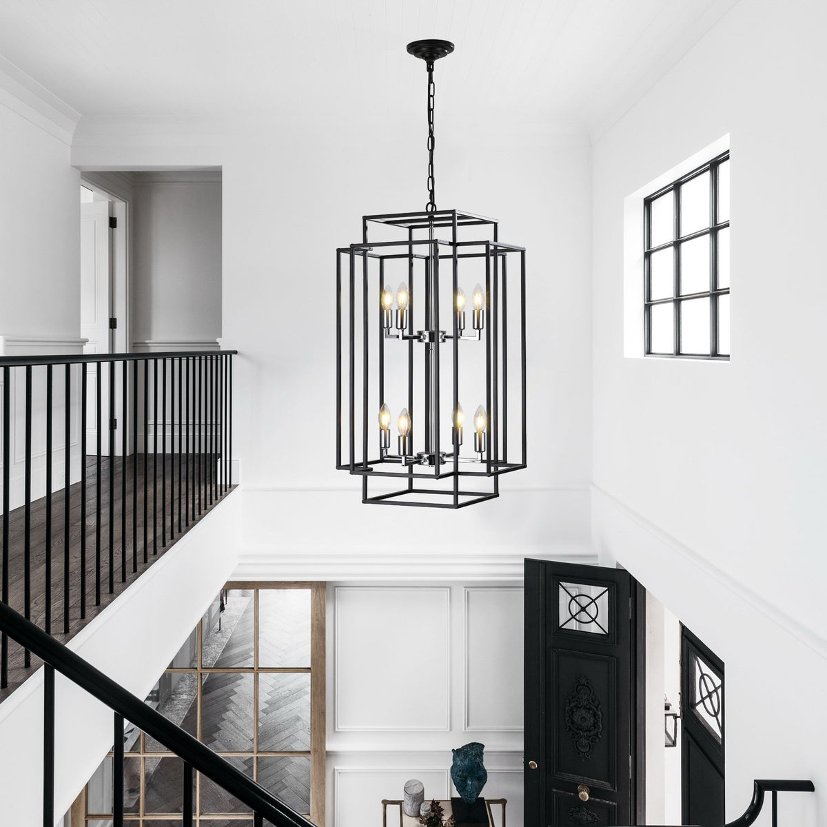 Adjustable Boom Foyer Pendant Light – 60-, everyday Metal Frame, E12 Sockets