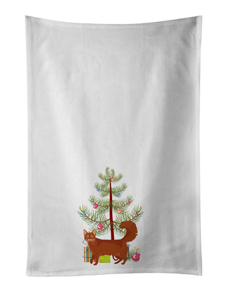 Artistic White Cotton Kitchen Towel Set of 2 - Functional & Decorative