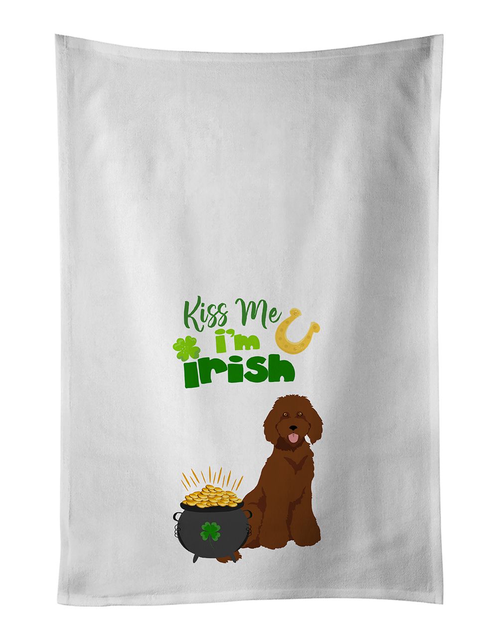 Standard Red Poodle St. Patrick's Day Towel Set