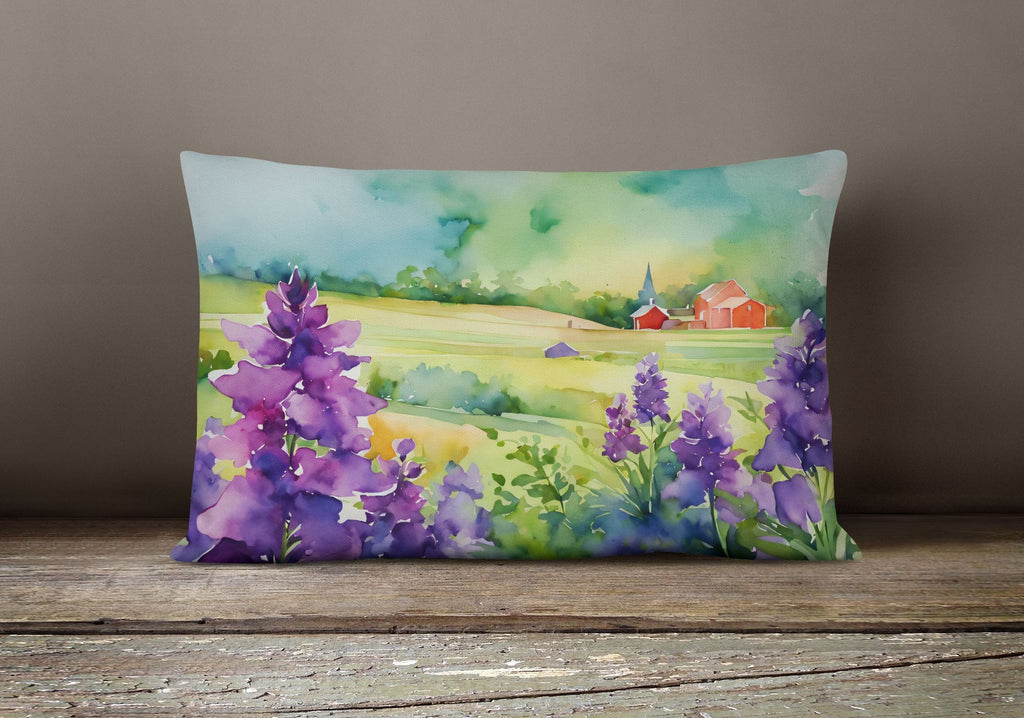 New Jersey Violet Watercolor Throw Pillow