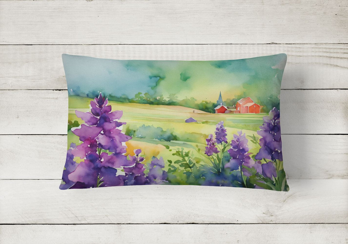 New Jersey Violet Watercolor Throw Pillow