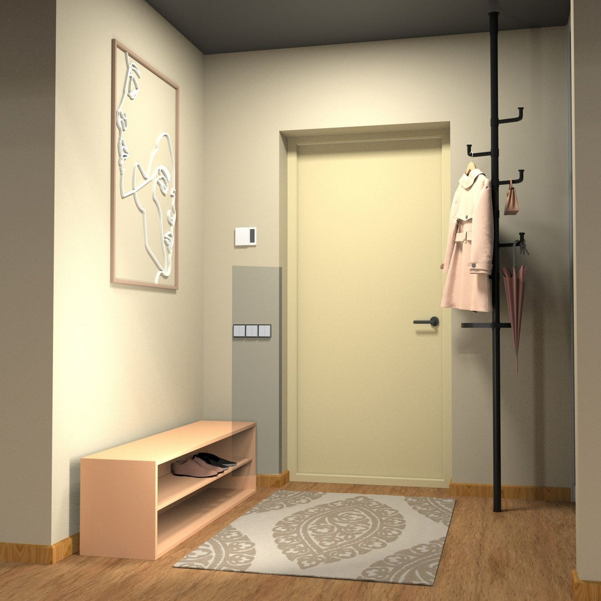 Adjustable Floor-to-Ceiling Tension Rod for Hanging Clothes and Accessories
