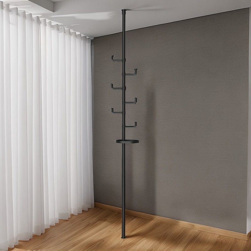 Adjustable Floor-to-Ceiling Tension Rod for Hanging Clothes and Accessories