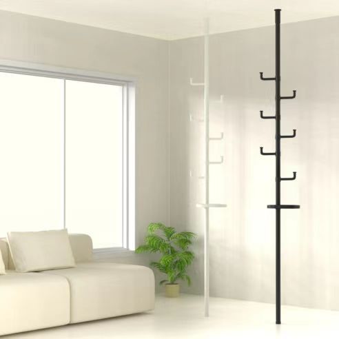 Adjustable Floor-to-Ceiling Tension Rod for Hanging Clothes and Accessories