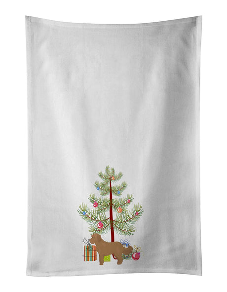 Tan Cockapoo Christmas Tree Kitchen Towel Set