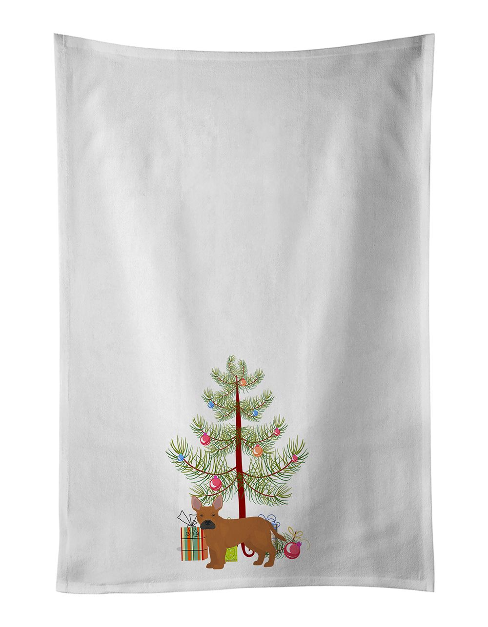 French Bulldog Pit Bull Mix Christmas Towel Set