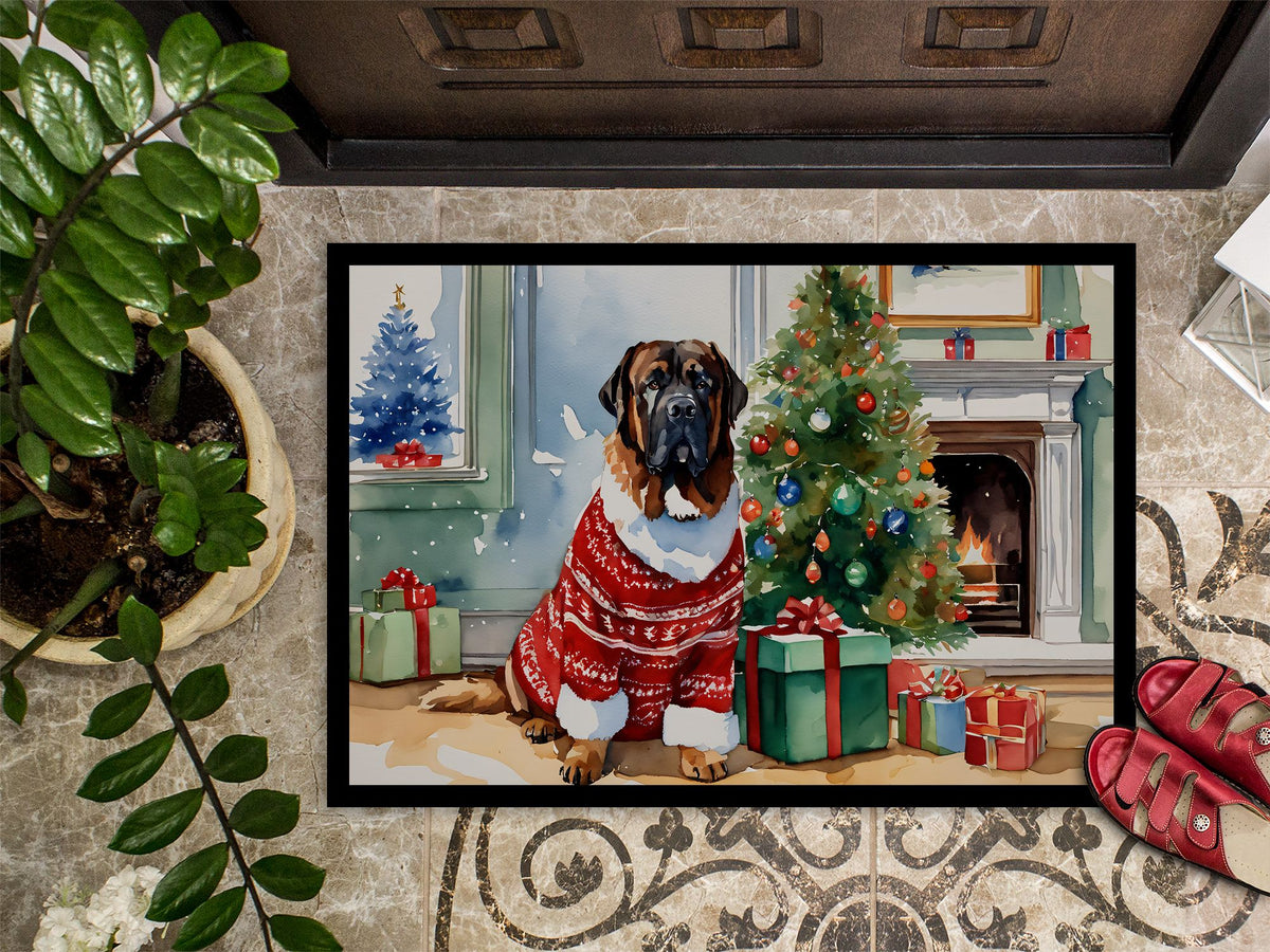 Tibetan Mastiff Cozy Christmas Indoor-Outdoor Doormat