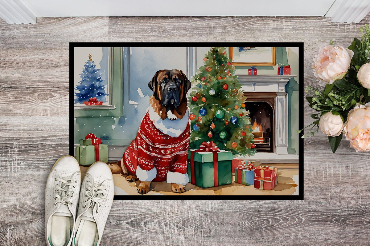 Tibetan Mastiff Cozy Christmas Indoor-Outdoor Doormat