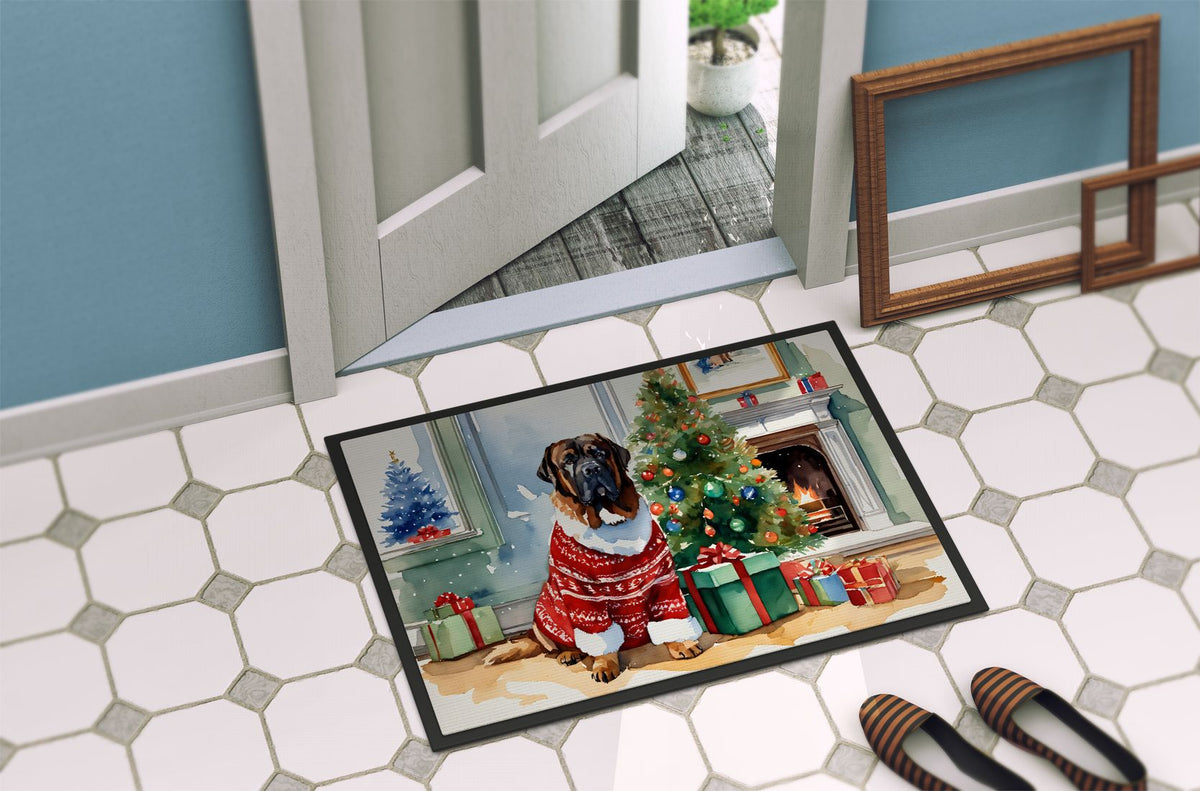 Tibetan Mastiff Cozy Christmas Indoor-Outdoor Doormat