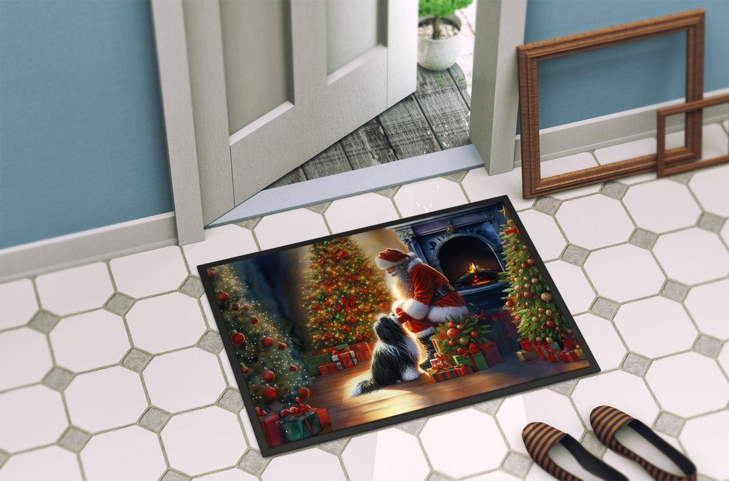 Tibetan Terrier and Santa Claus Christmas Doormat