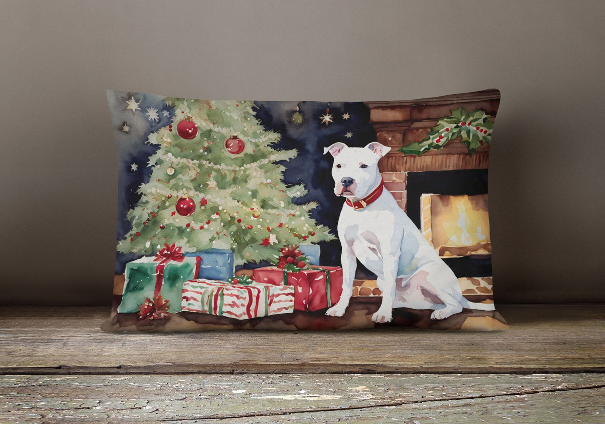 Waiting on Christmas Pit Bull Terrier Throw Pillow
