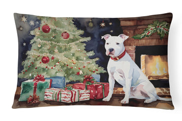 Waiting on Christmas Pit Bull Terrier Throw Pillow