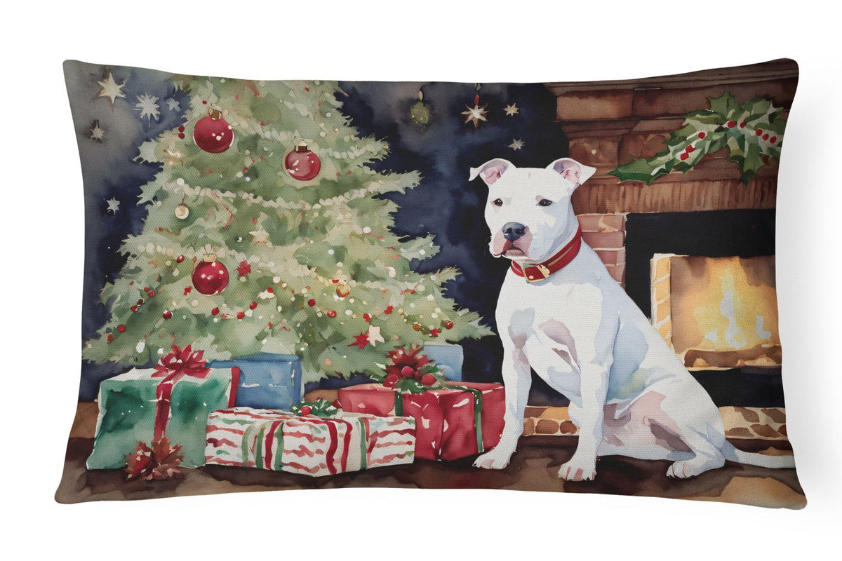 Waiting on Christmas Pit Bull Terrier Throw Pillow