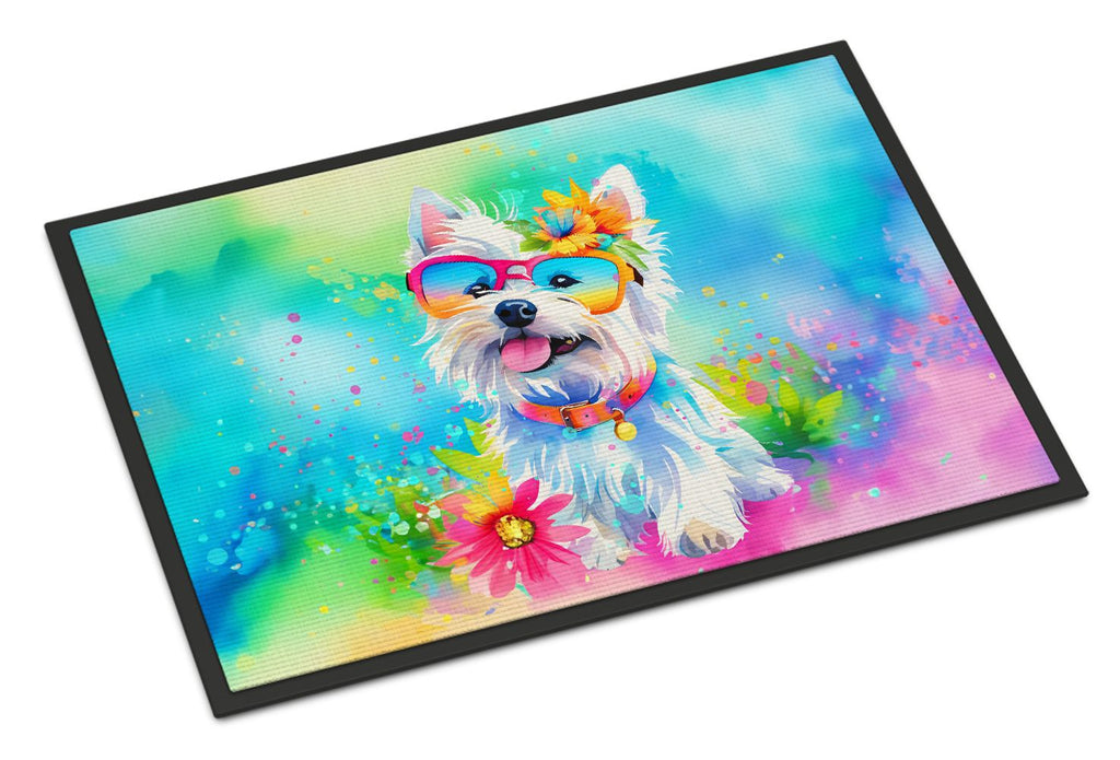 Westie Hippie Dawg Doormat for Indoor or Outdoor Use