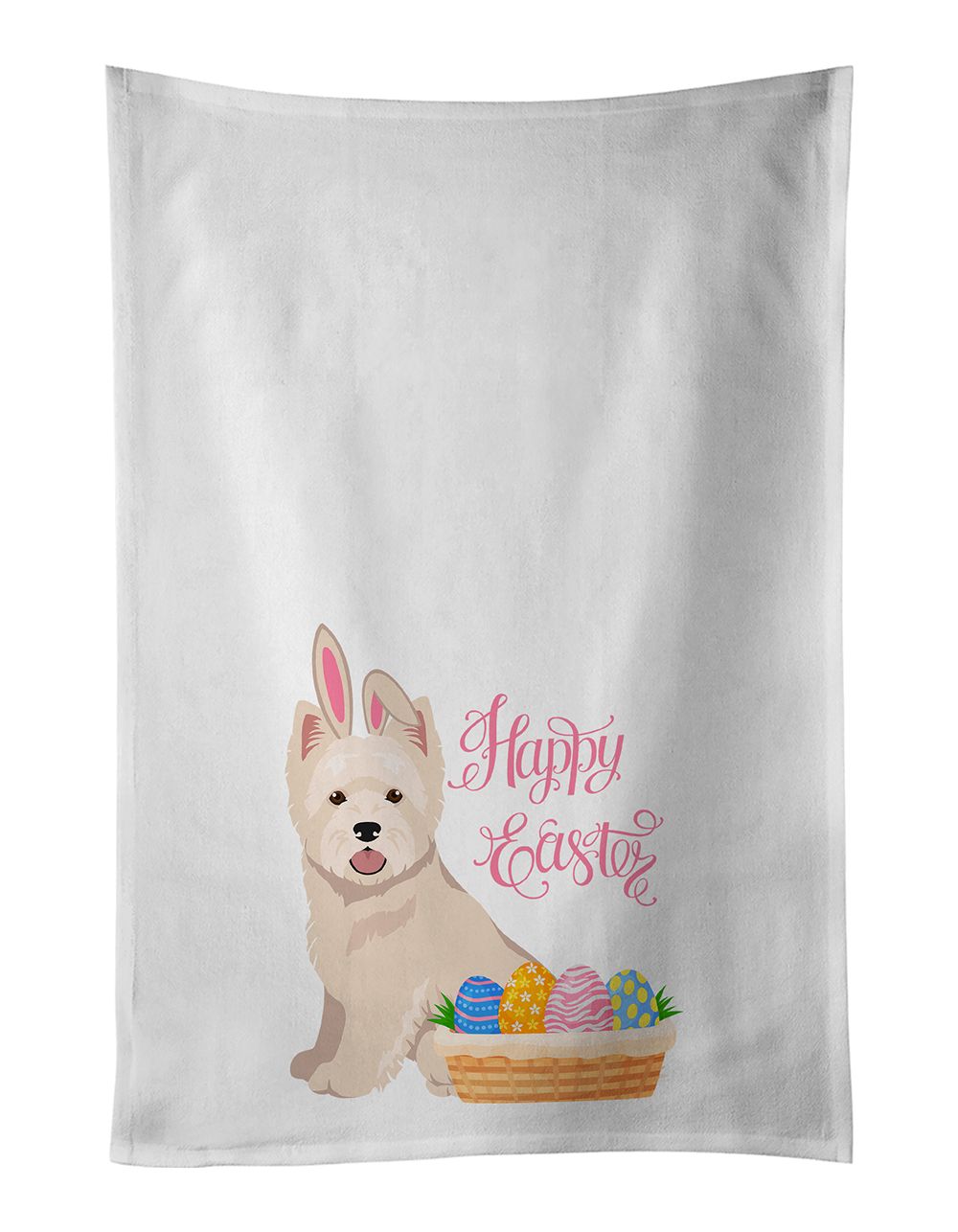 Westie Easter Egg Hunt Kitchen Towel Set