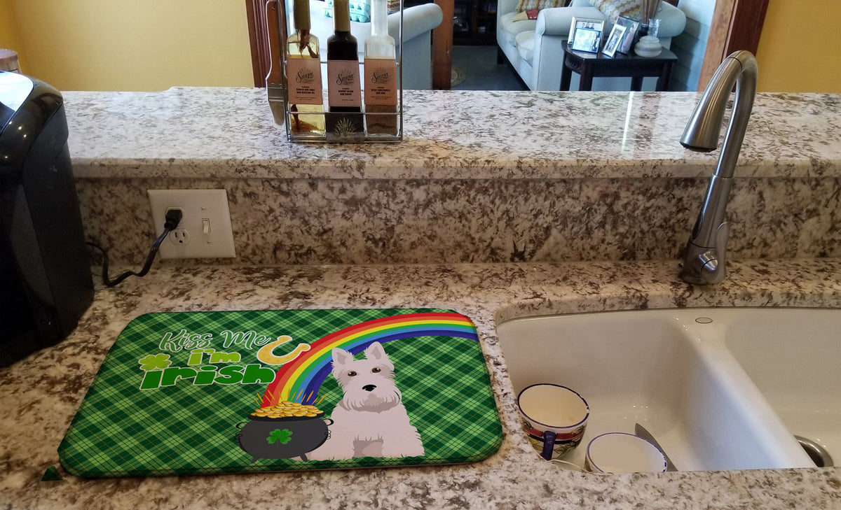 Scottish Terrier St. Patrick's Day Dish Drying Mat