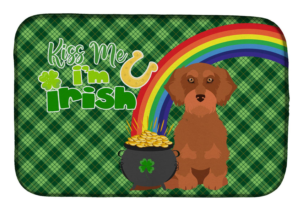 Dachshund St. Patrick's Day Dish-Drying Mat
