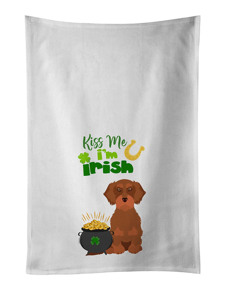 Wirehair Red Dachshund St. Patrick's Day Towel Set