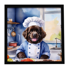 Newfoundland The Chef Framed Wall Art for Kitchen, Bathroom, Office