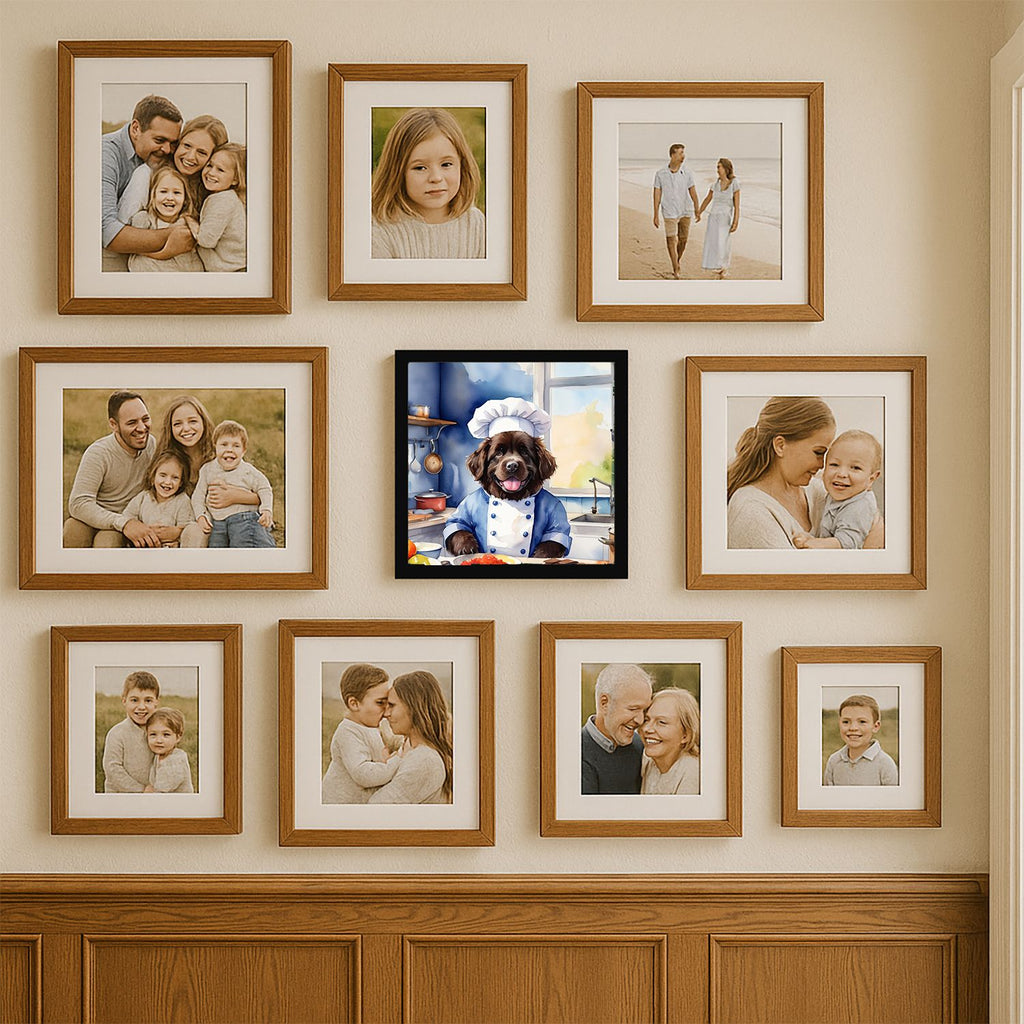 Newfoundland The Chef Framed Wall Art for Kitchen, Bathroom, Office