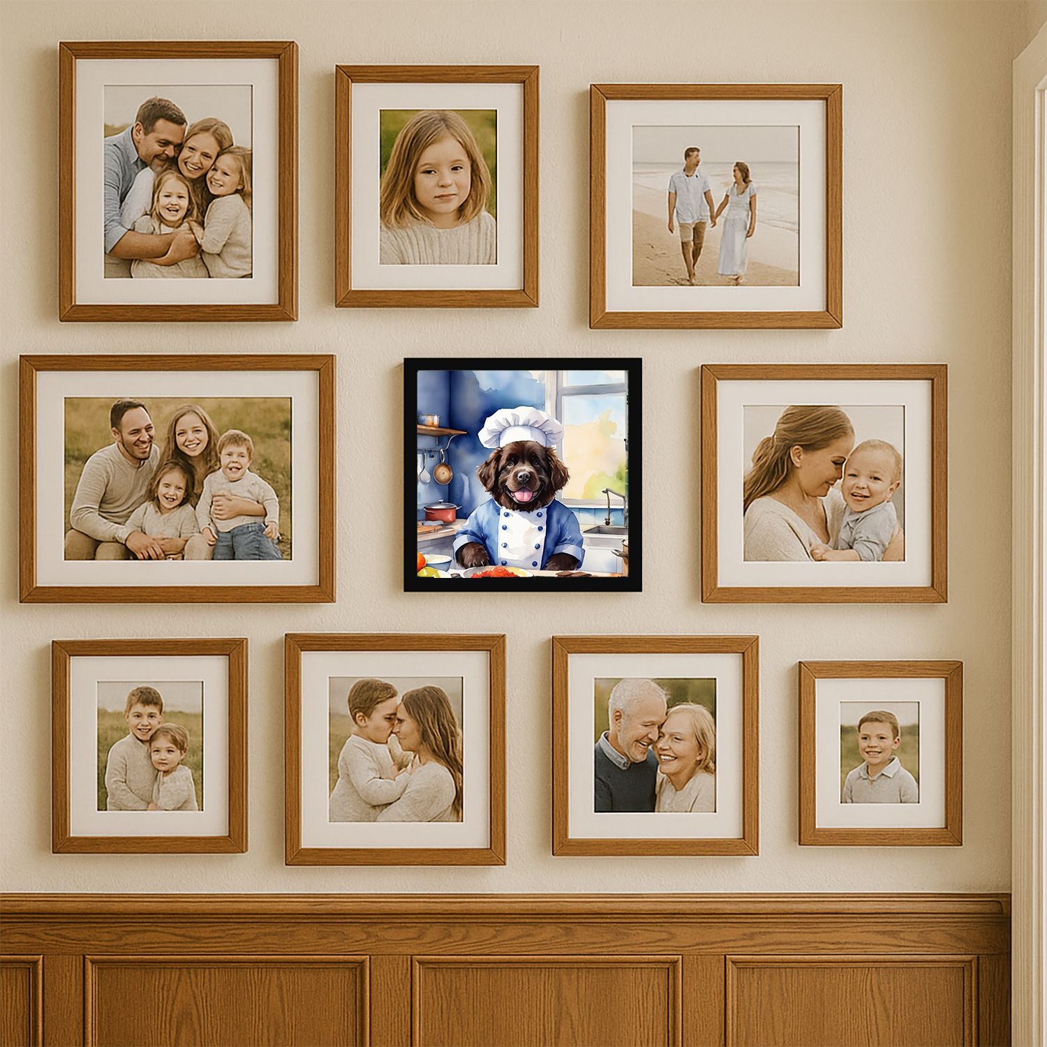Newfoundland The Chef Framed Wall Art for Kitchen, Bathroom, Office