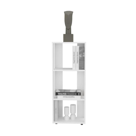 3-Shelf White Bookcase for Living Room or Office - Open Back Design