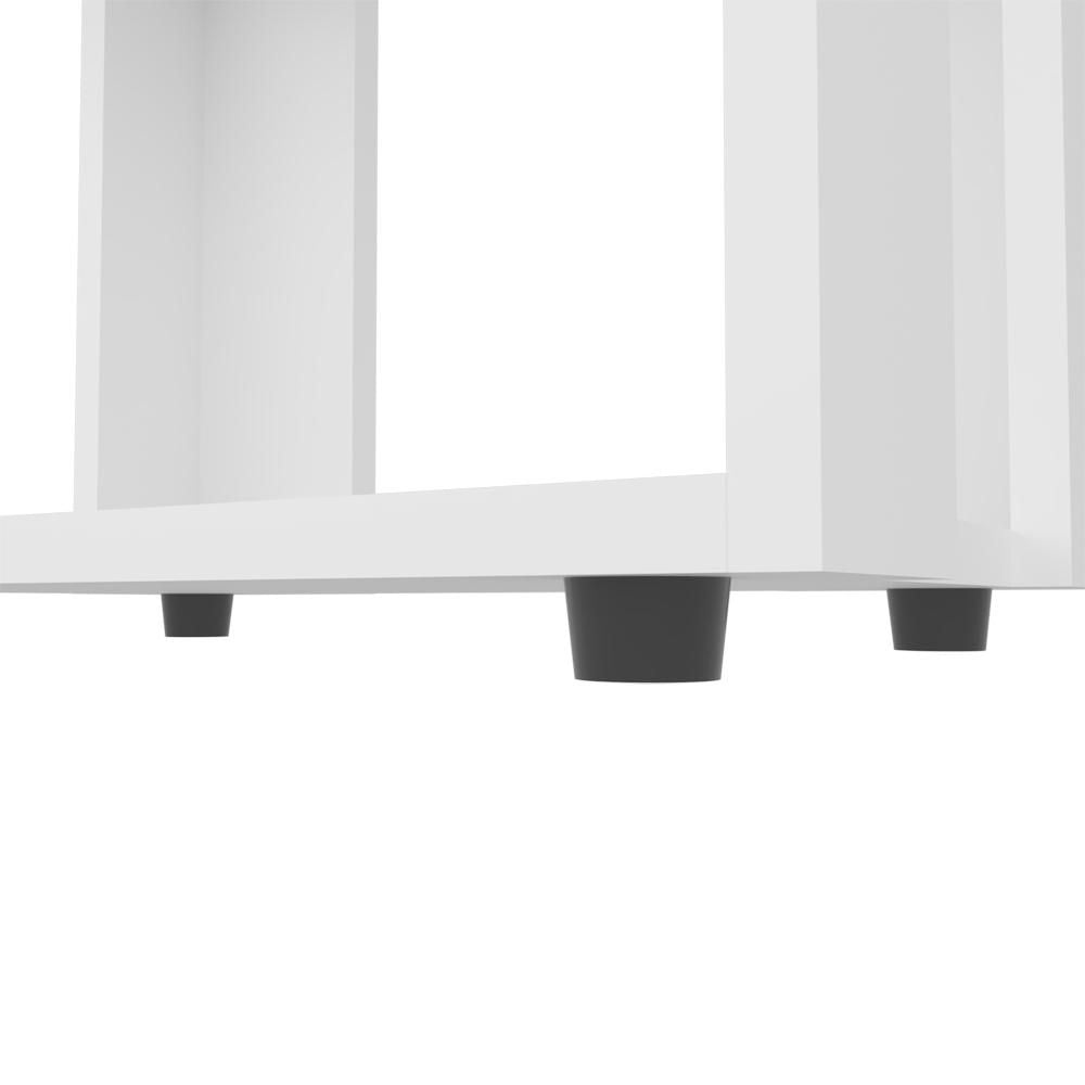 3-Shelf White Bookcase for Living Room or Office - Open Back Design