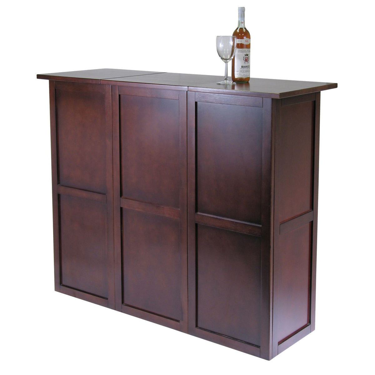 Newport Wine Bar Walnut with Expandable Countertop