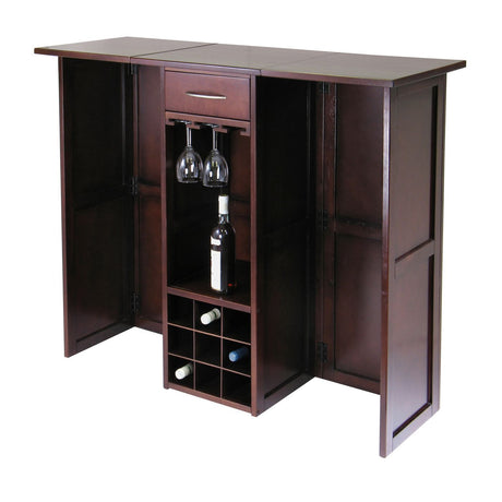Newport Wine Bar Walnut with Expandable Countertop