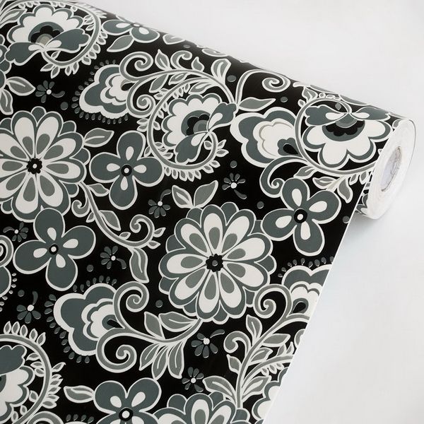 Night Flowers Self-Adhesive Vinyl Wallpaper – Peel and Stick, Removable, Pre-pasted