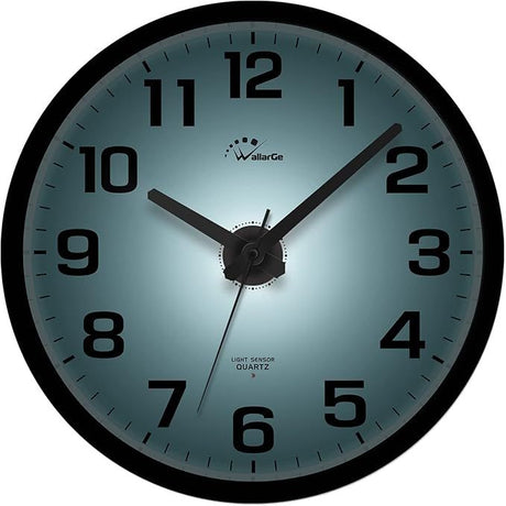 12- Night Light Wall Clock with Silent Glow for Bedroom