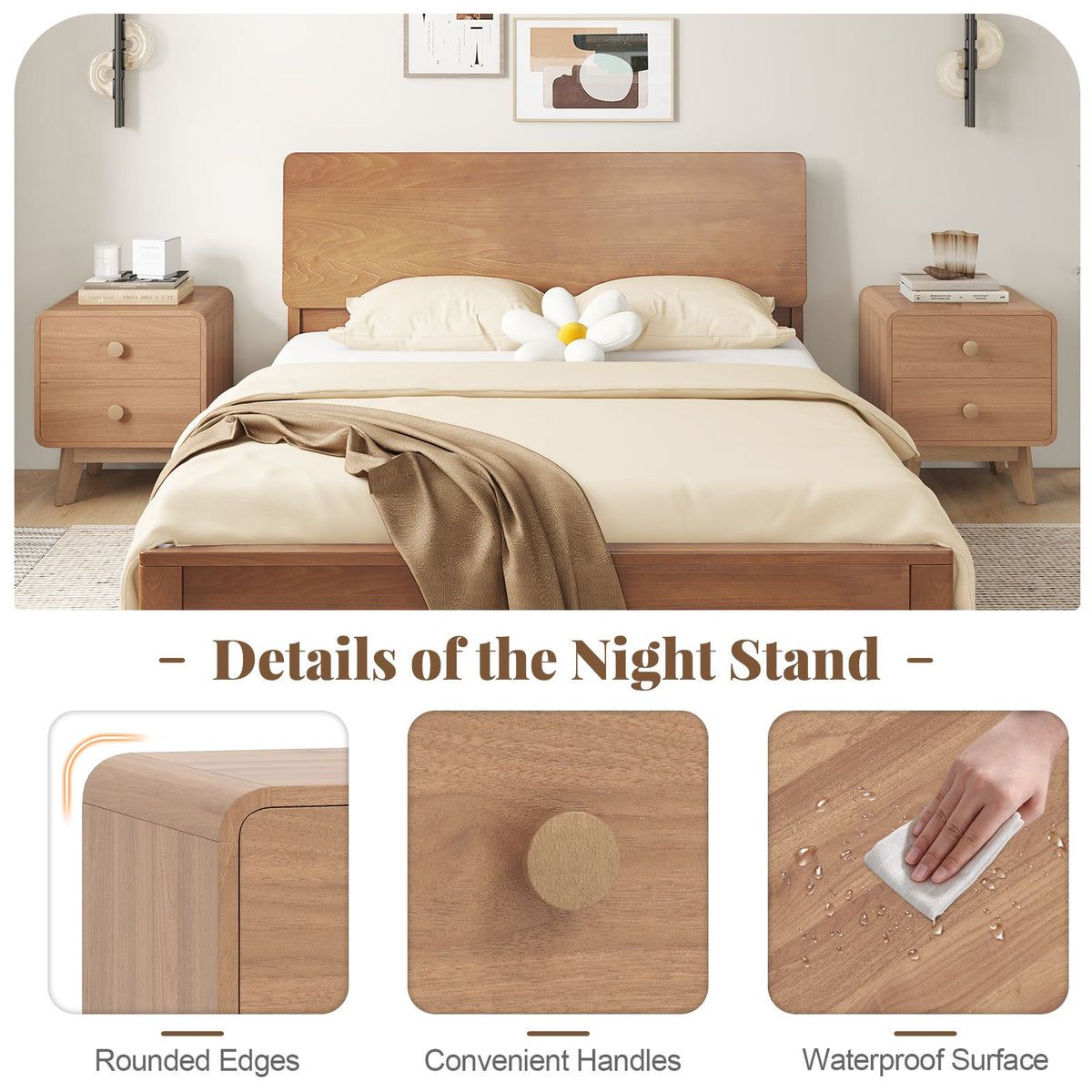 Mid-Century Two-Drawer Nightstand
