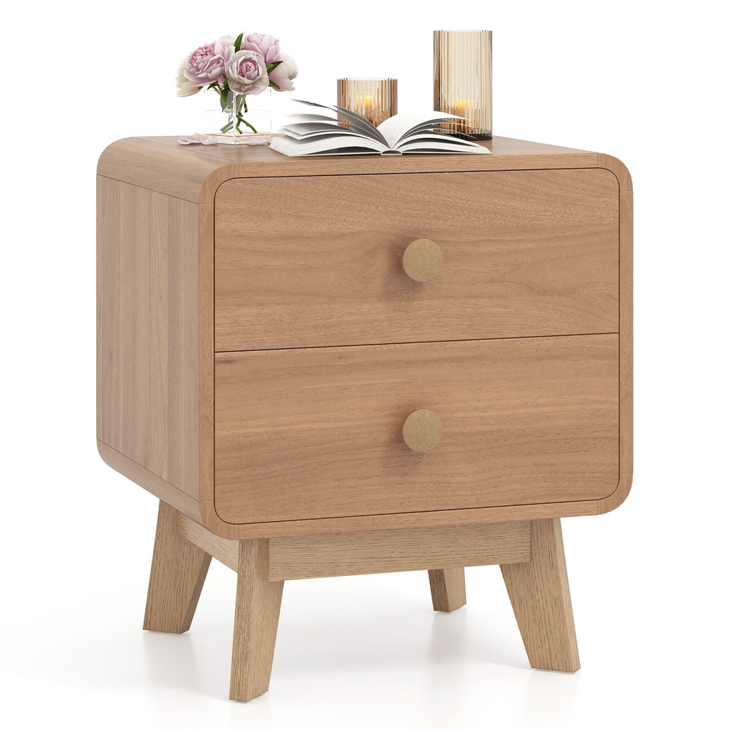 Mid-Century Two-Drawer Nightstand