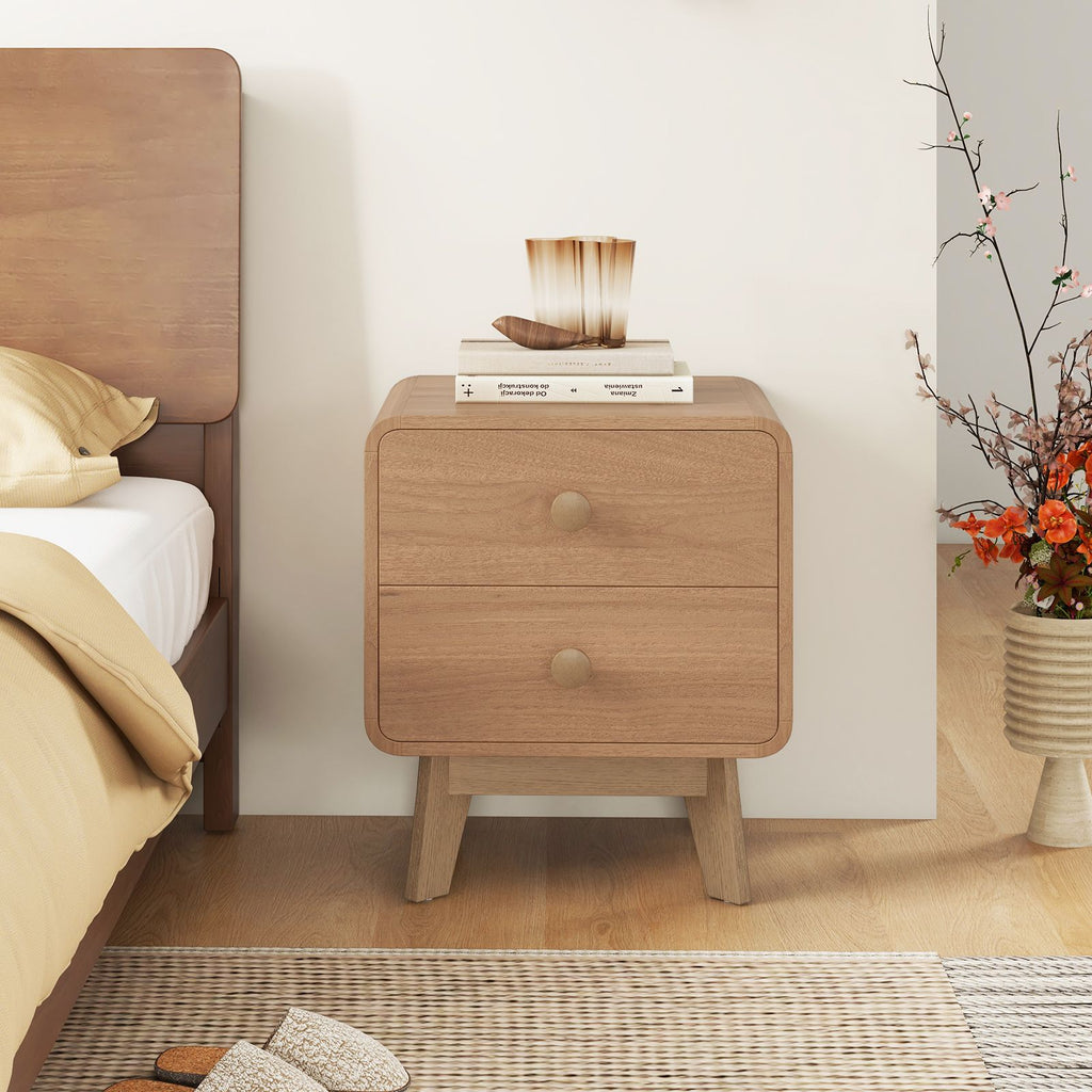 Mid-Century Two-Drawer Nightstand