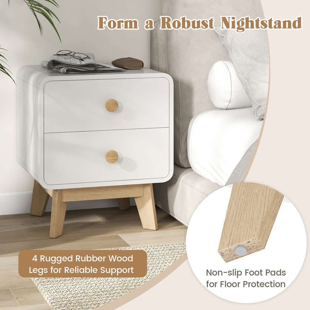 Mid-Century Two-Drawer Nightstand