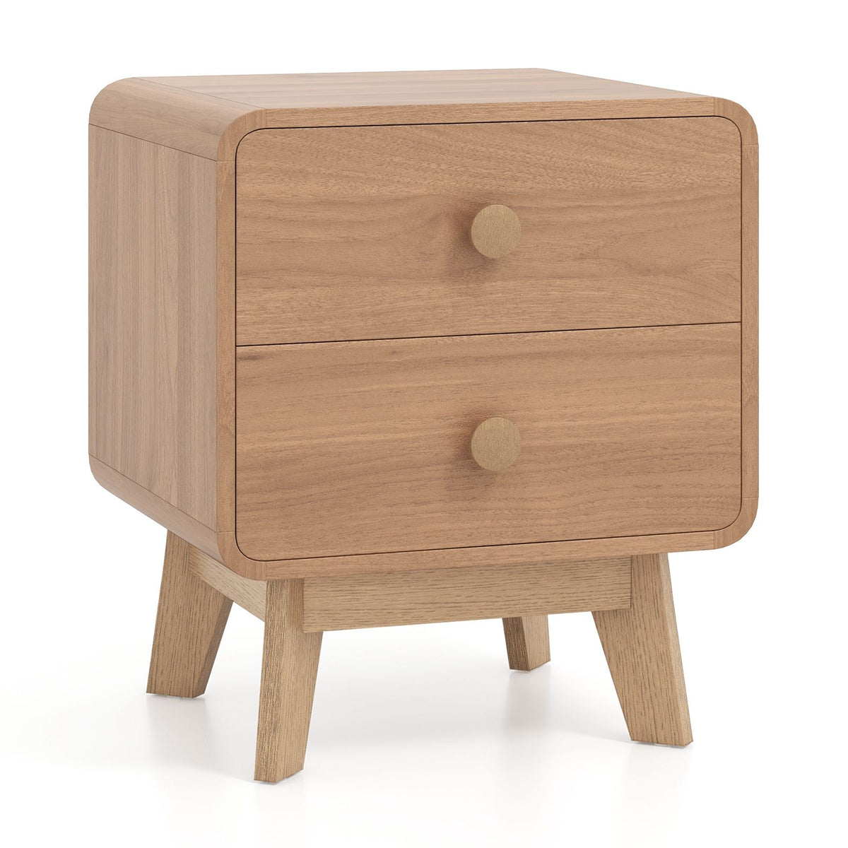 Mid-Century Two-Drawer Nightstand