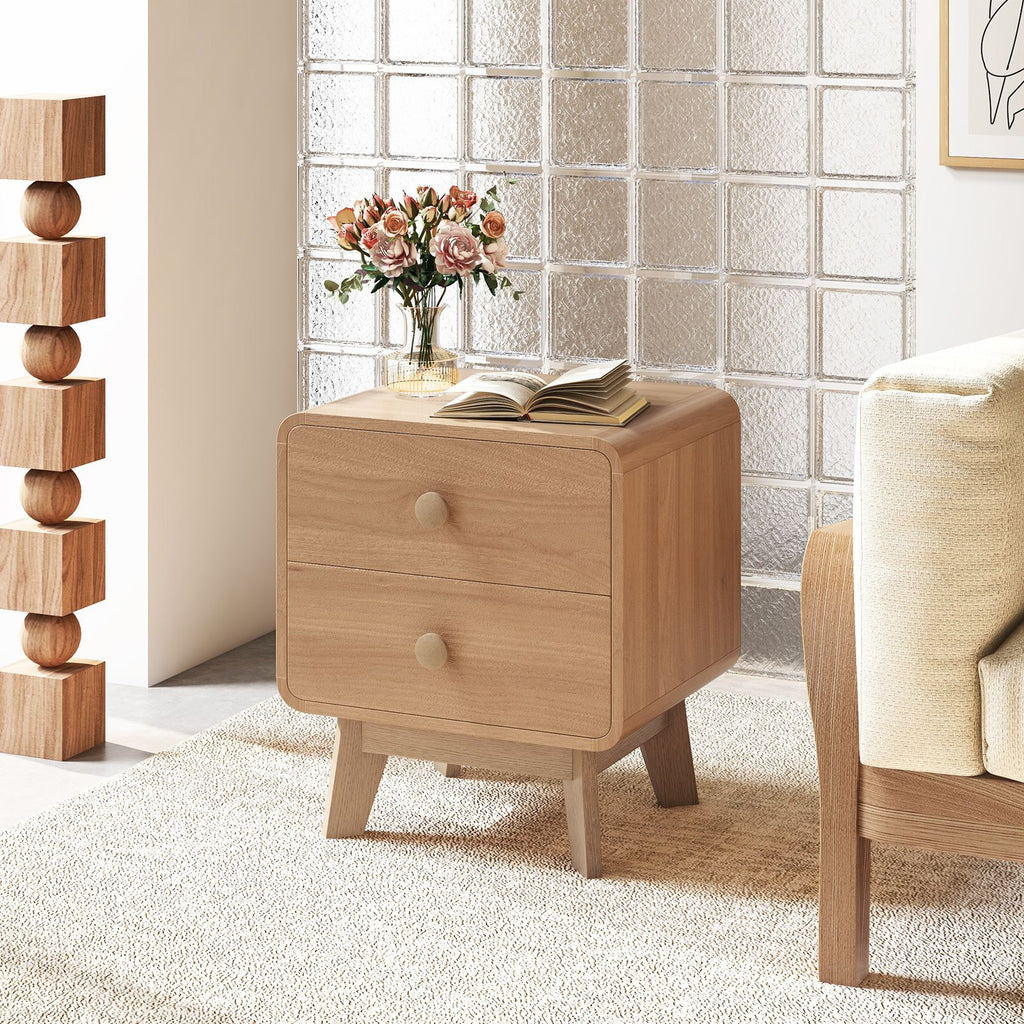Mid-Century Two-Drawer Nightstand