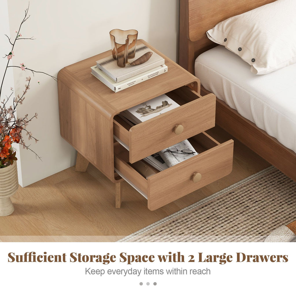Mid-Century Two-Drawer Nightstand