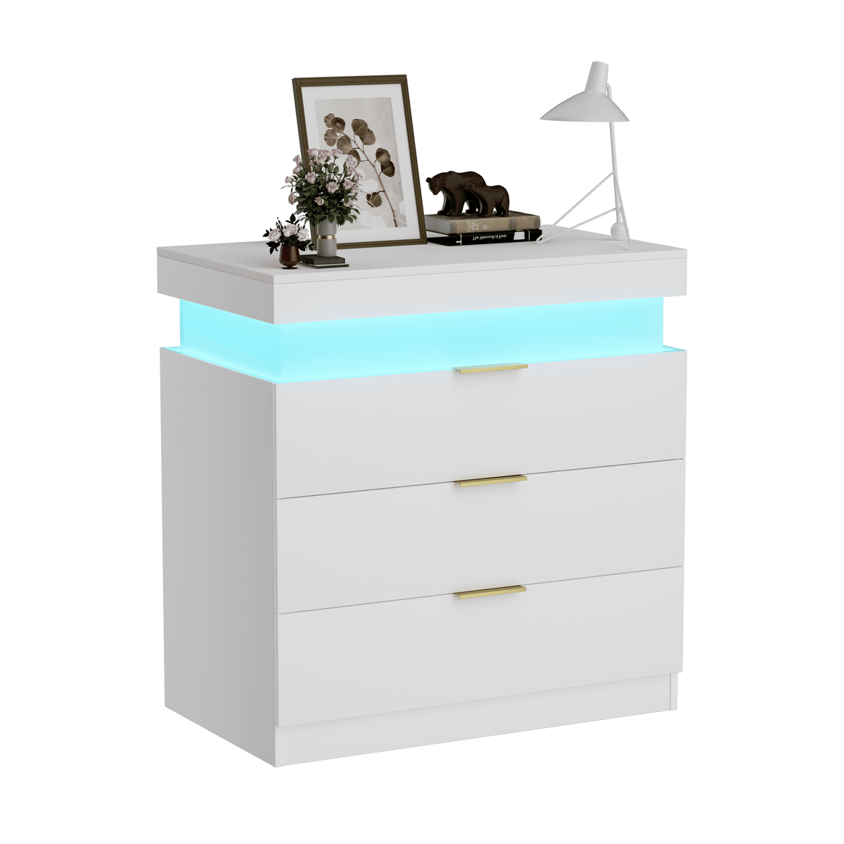 Modern Nightstand with Hidden Charging and RGB Lighting