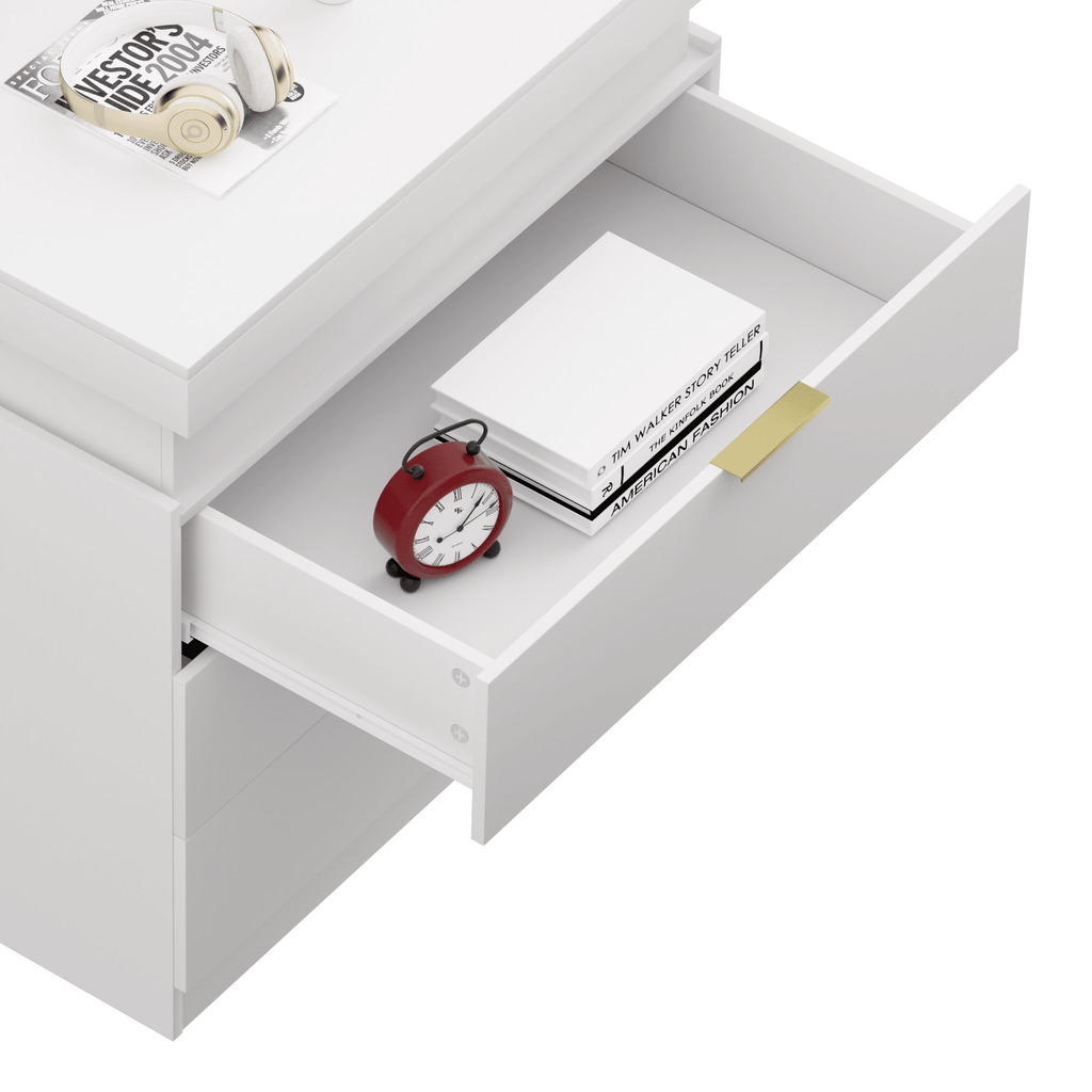Modern Nightstand with Hidden Charging and RGB Lighting
