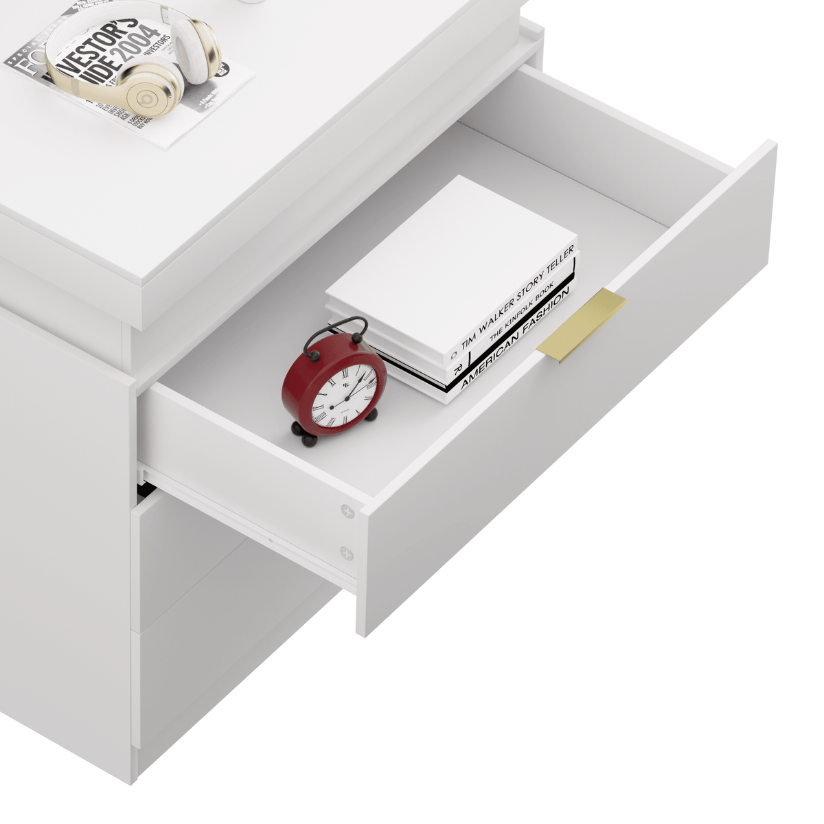 Modern Nightstand with Hidden Charging and RGB Lighting
