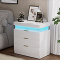 Modern Nightstand with Hidden Charging and RGB Lighting