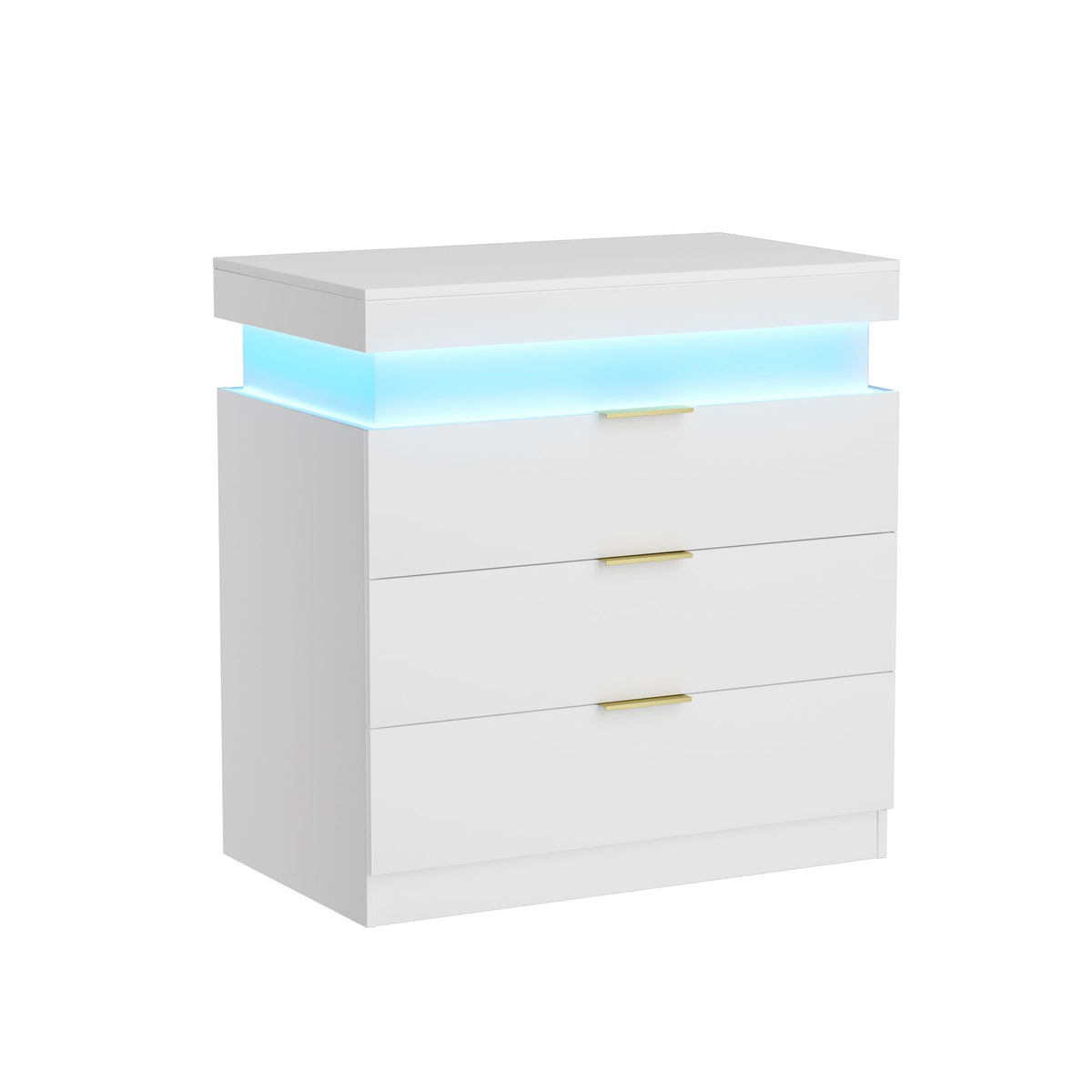 Modern Nightstand with Hidden Charging and RGB Lighting