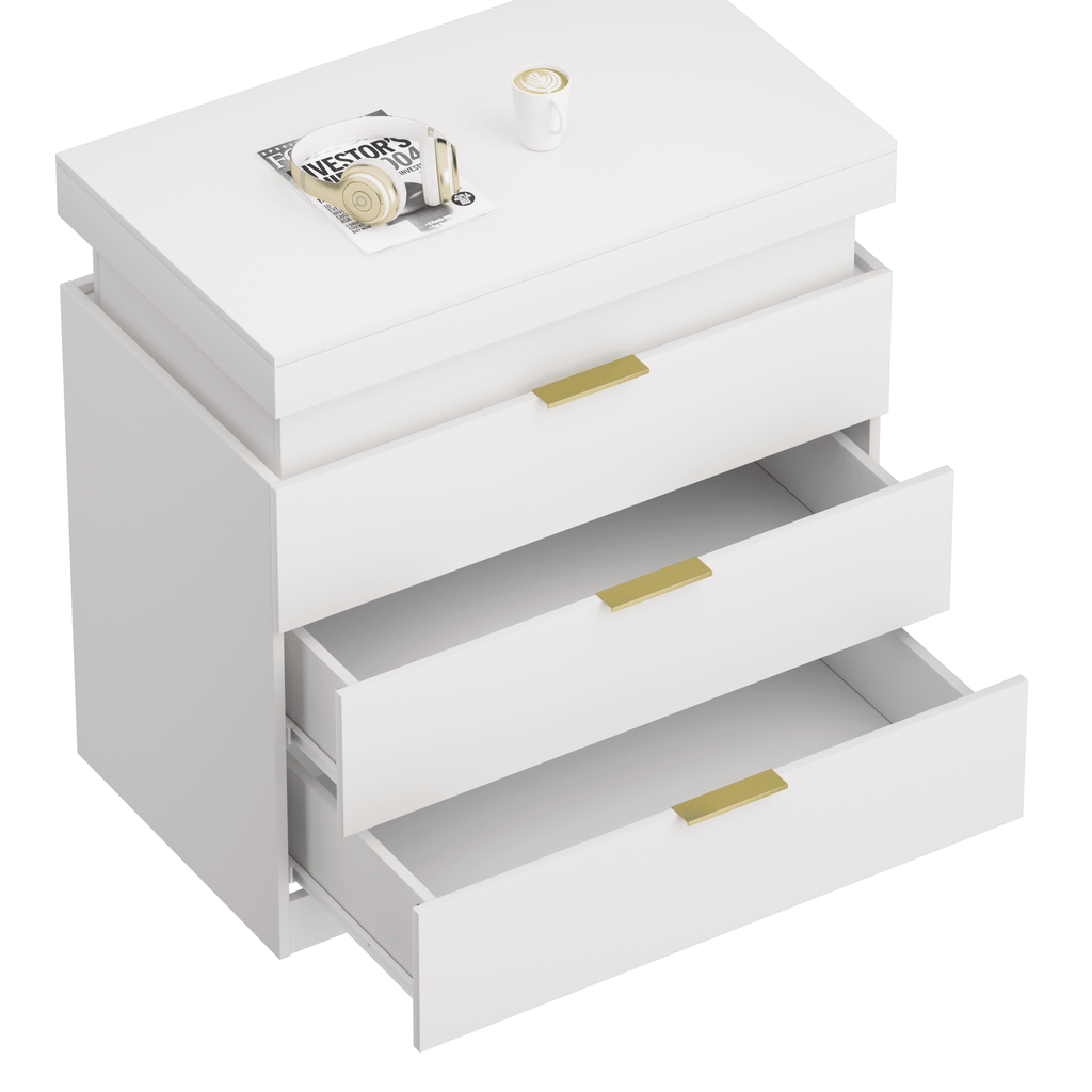 Modern Nightstand with Hidden Charging and RGB Lighting