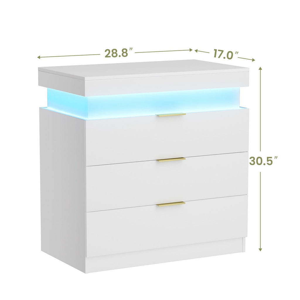Modern Nightstand with Hidden Charging and RGB Lighting