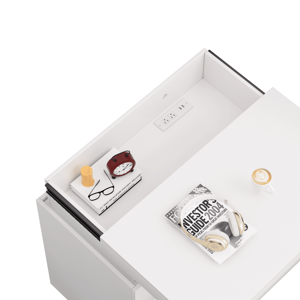 Modern Nightstand with Hidden Charging and RGB Lighting